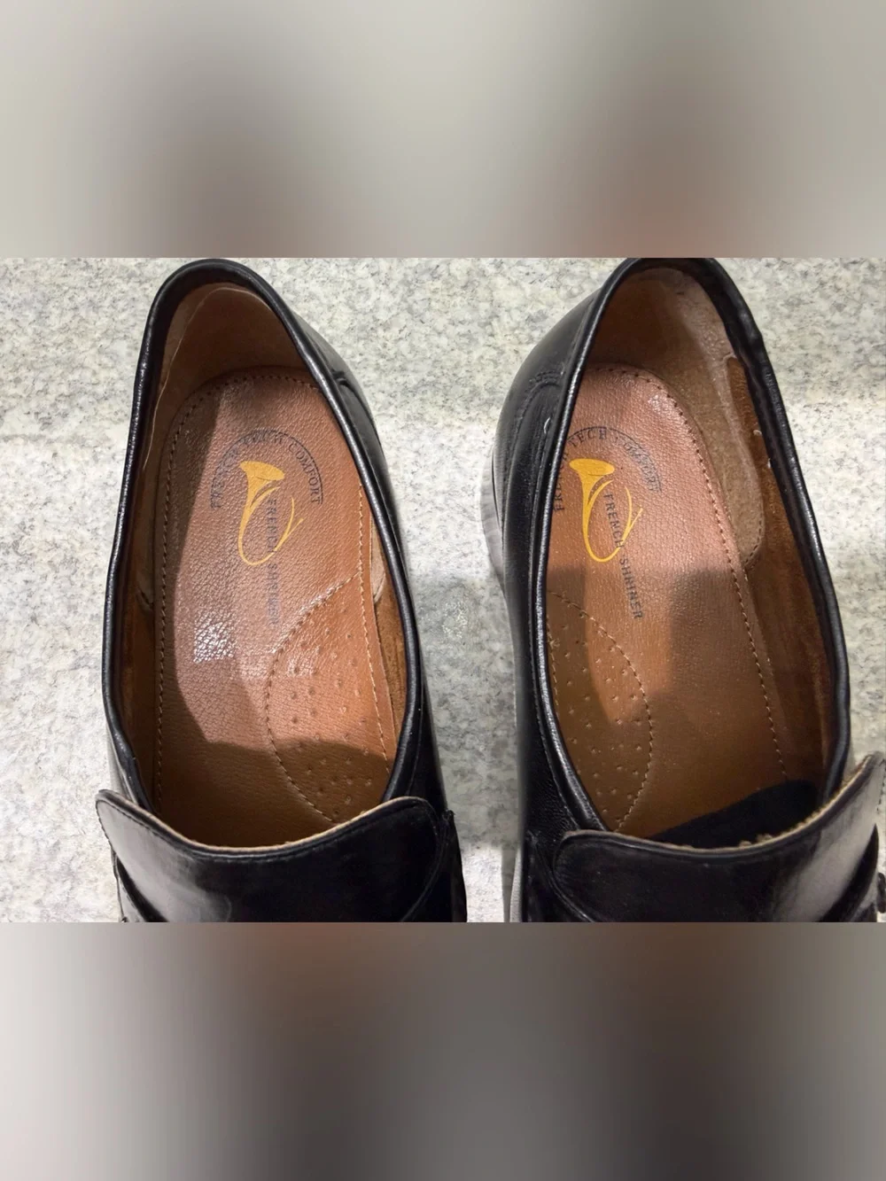 French Shriner Classic Black Leather Penny Loafers - Men's Dress Shoes size 11M